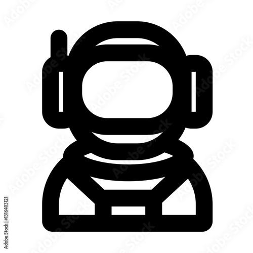 astronaut outlined black style