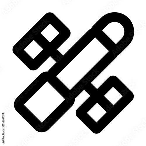 hubble telescope outlined black style
