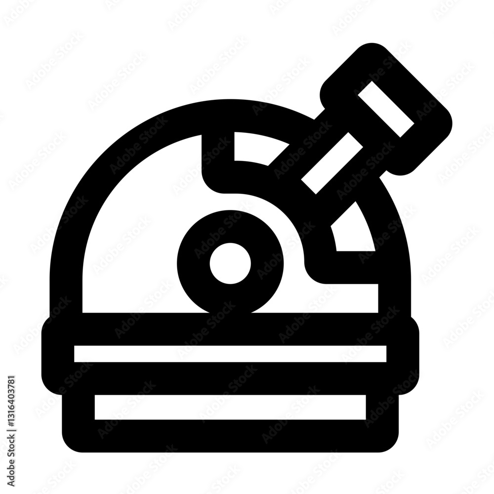 planetarium outlined black style planetarium outlined black style
