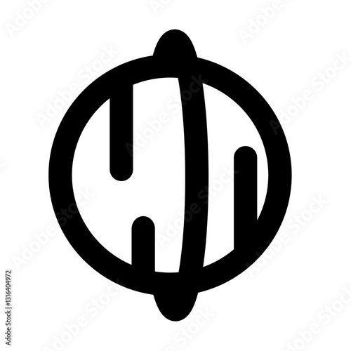 uranus outlined black style