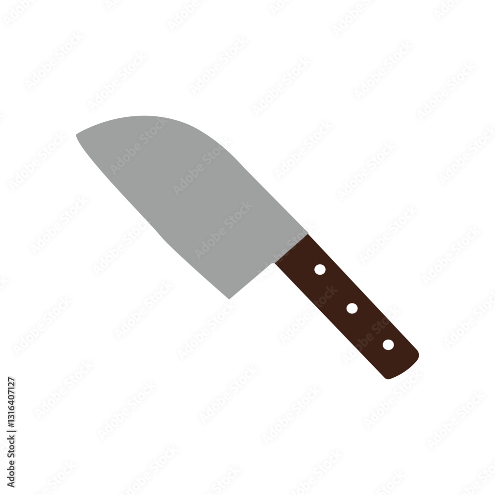 Large sharp cleaver knife with wooden handle isolated on white.Knives. Butcher professional sharp handle knives kitchenware restaurant accessories for cook vector closeup isolated pictures. Large sharp cleaver knife with wooden handle isolated on white.Knives. Butcher professional sharp handle knives kitchenware restaurant accessories for cook vector closeup isolated pictures.