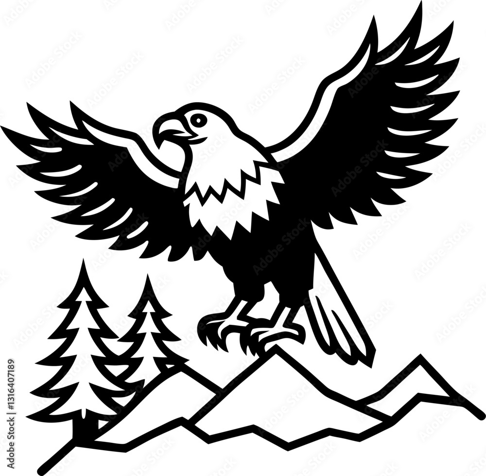 Obraz premium eagle vector illustration isolated