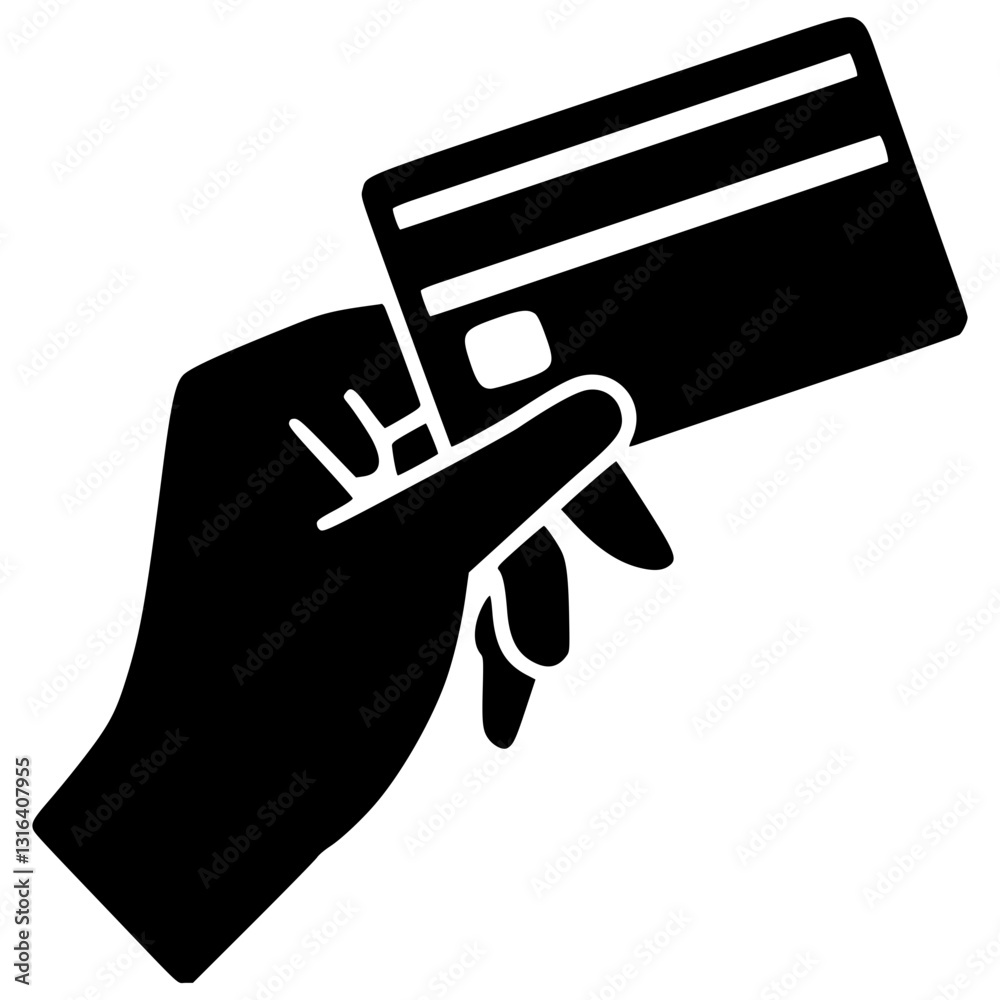 hand holding credit card vector hand holding credit card vector