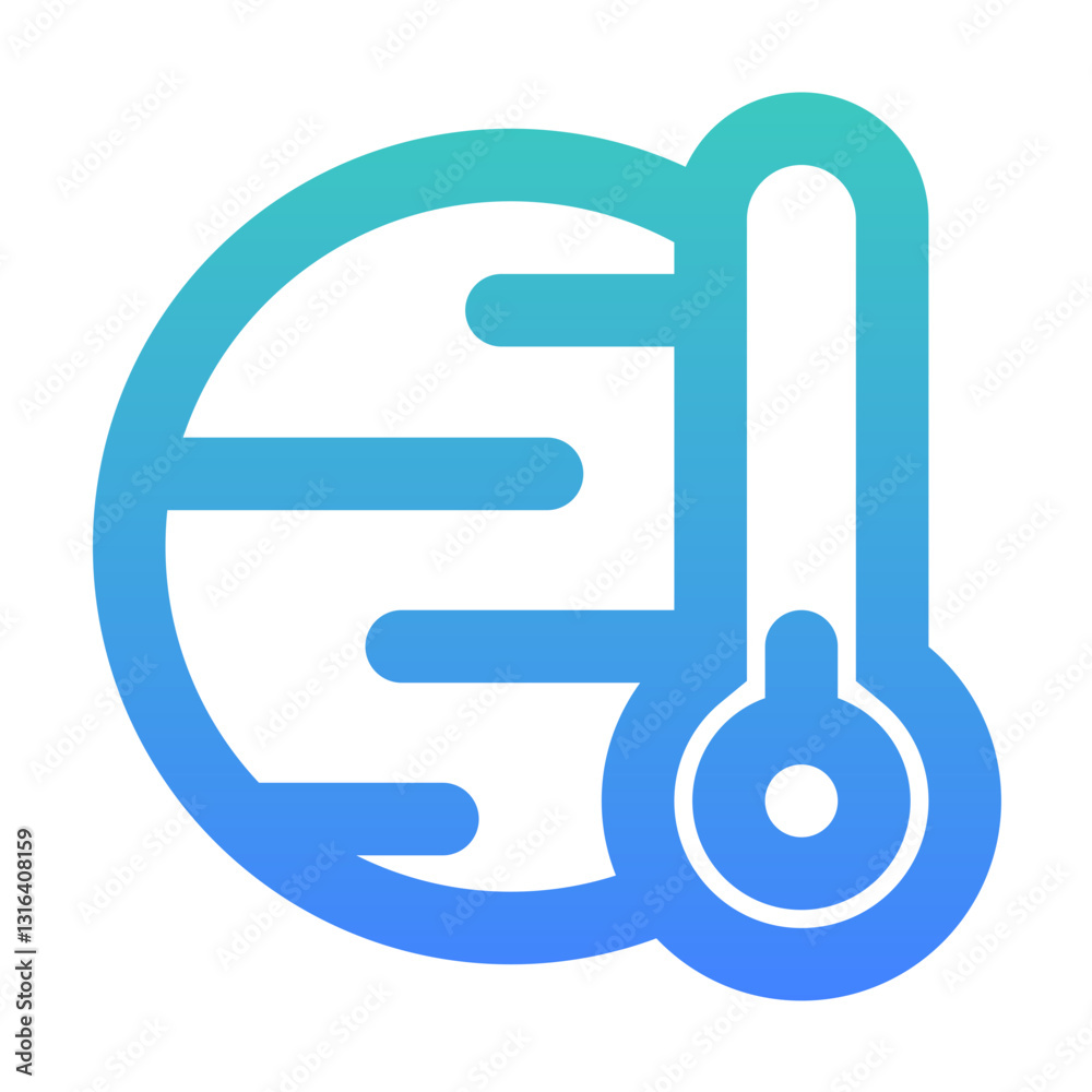 cold planet outlined gradient style