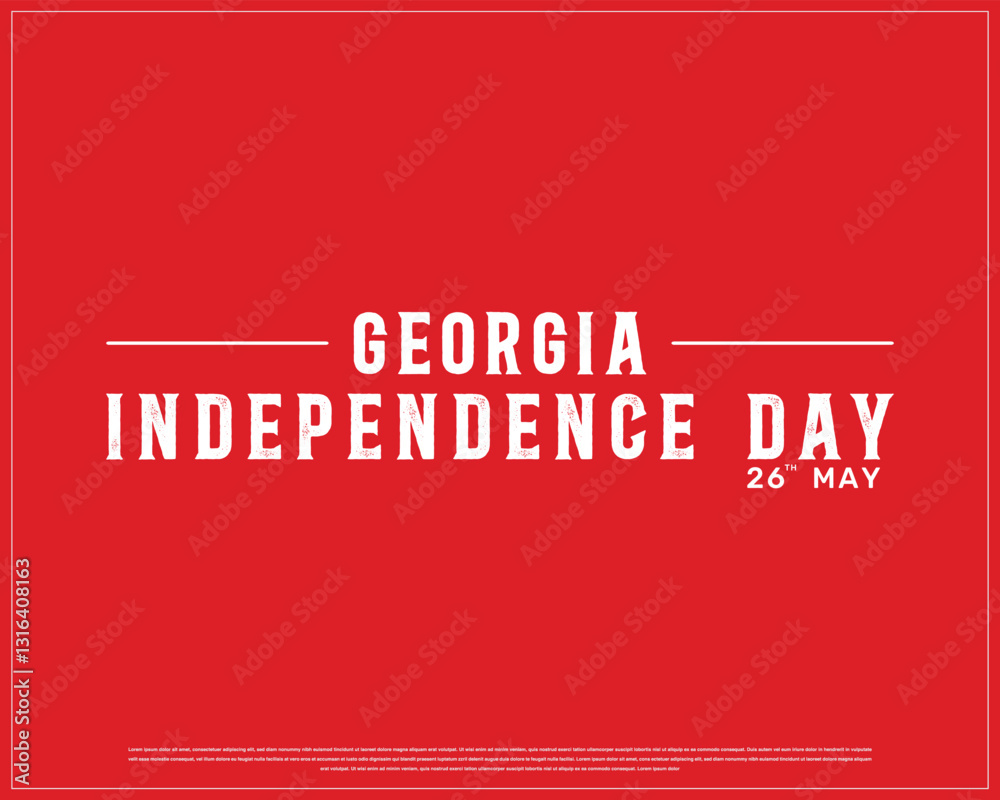 Fototapeta premium GEORGIA Independence Day on a red background, Vector design of Independence day of GEORGIA, Typographic Design of GEORGIA National Day, Flag typography of GEORGIA