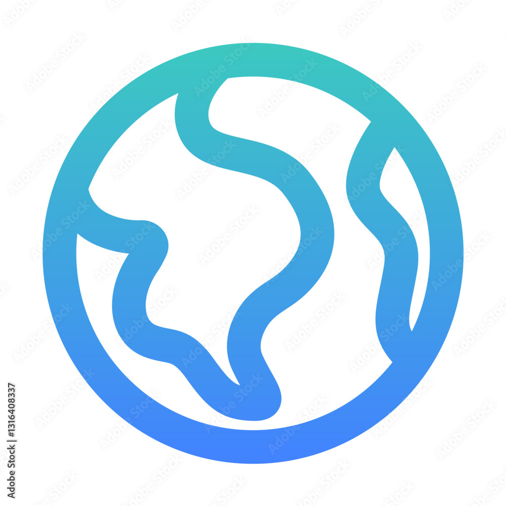 earth outlined gradient style earth outlined gradient style