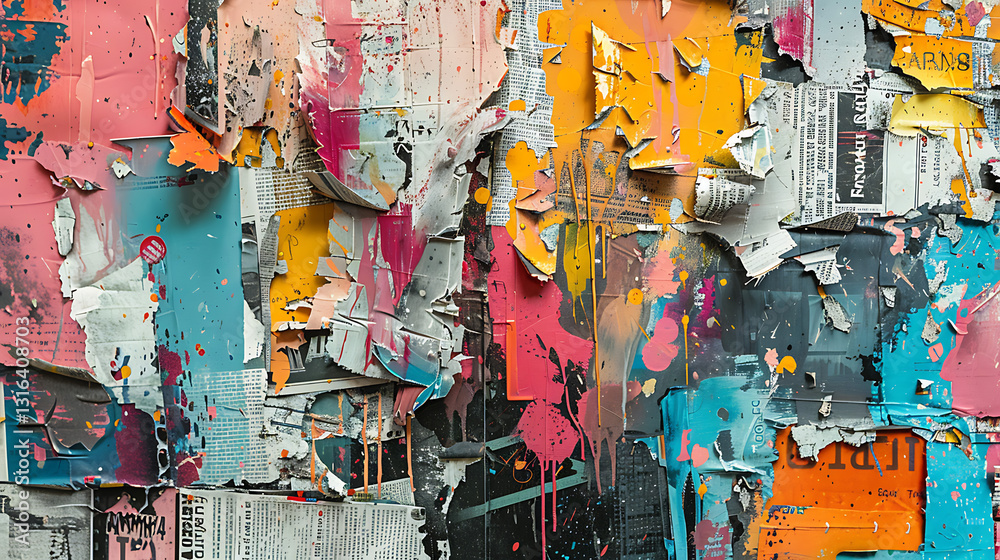 Vibrant Abstract Collage – A Fusion of Color and Texture