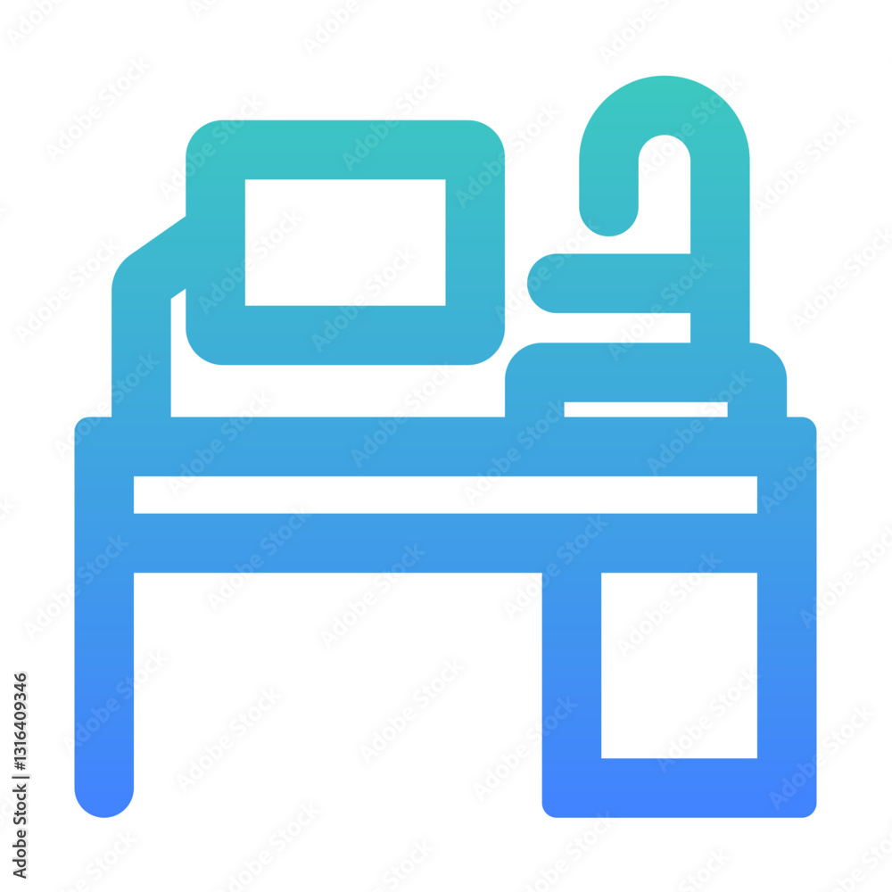 work desk outlined gradient style work desk outlined gradient style