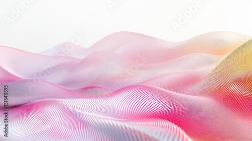 Smooth pastel gradient with intersecting angular facets and striped folds, creating a light, modern aesthetic with noise grain for depth.