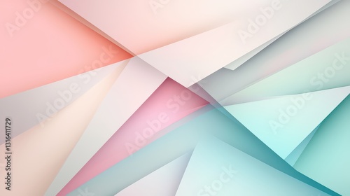 Smooth pastel gradient with intersecting angular facets, sharp striped lines, and abstract folded shapes, creating a clean and stylish design.