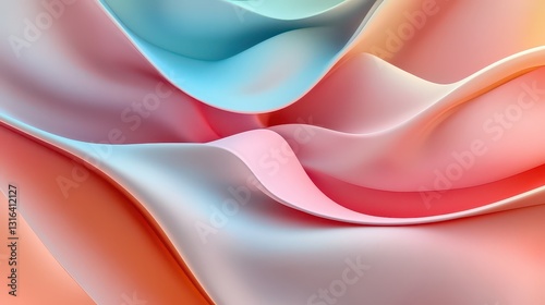 Smooth pastel-toned abstract background with diagonal striped folds, intersecting angular facets, and a light noise overlay. Minimal and stylish.