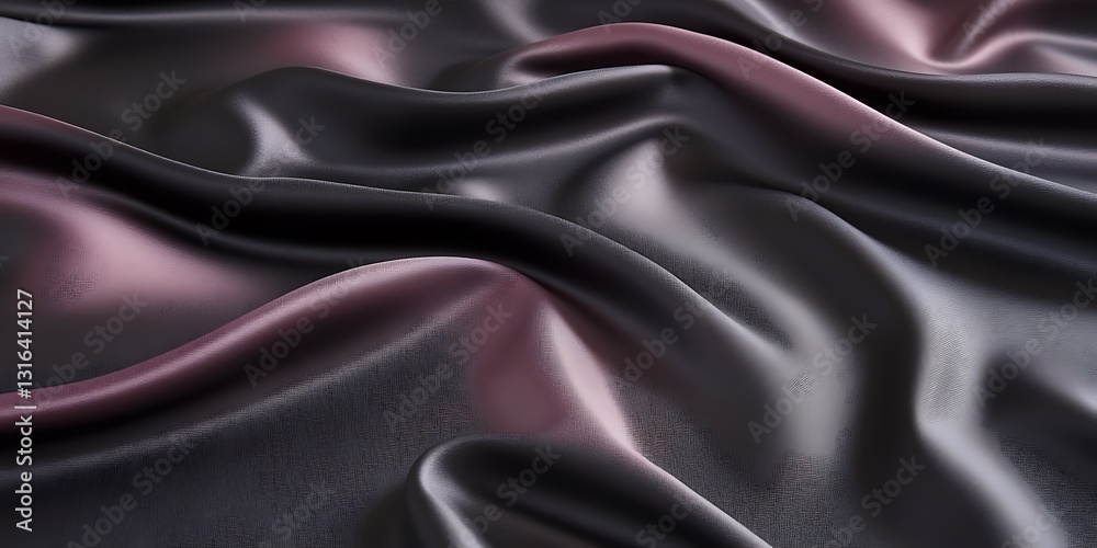 Fototapeta premium Dark fabric, draped, textured folds