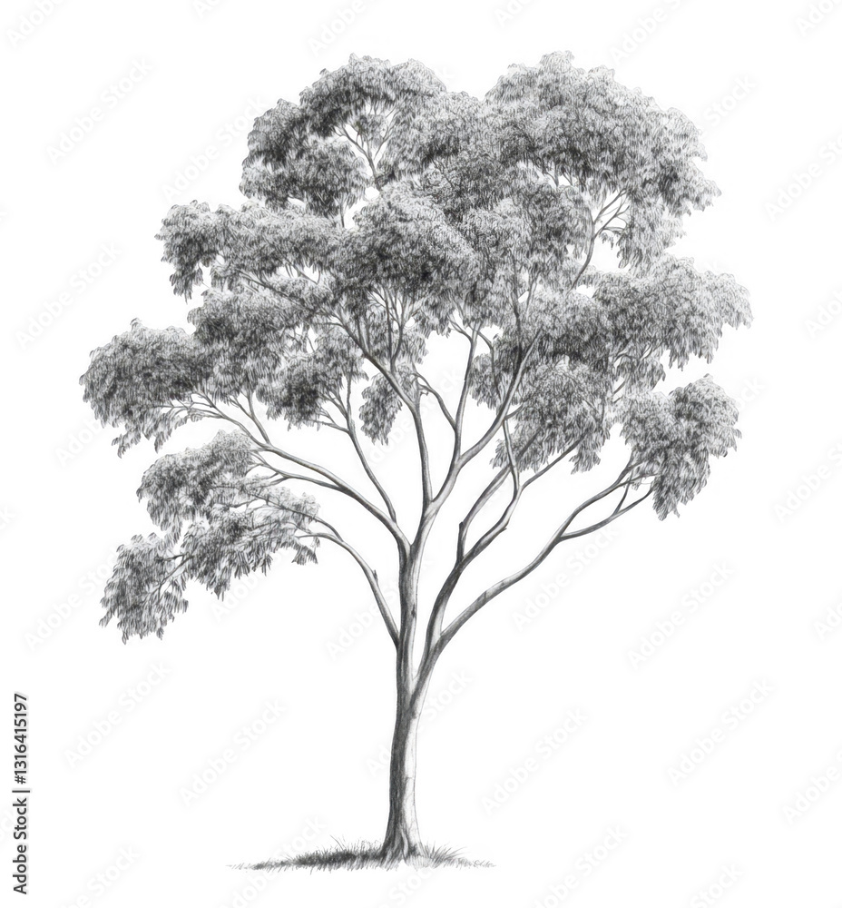 Obraz premium Monochromatic Tree Illustration