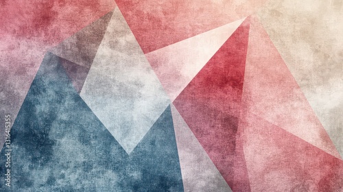 Soft pastel-hued geometric abstraction with gradient transitions, striped angles, and overlapping triangle folds.