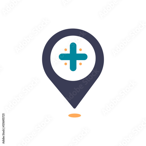 hospital location map pointer modern flat design