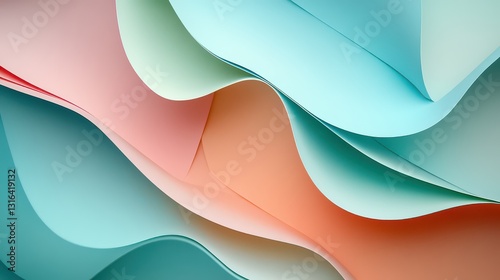 Subtle and modern tech-inspired backdrop with pastel-colored folds and clean line accents.