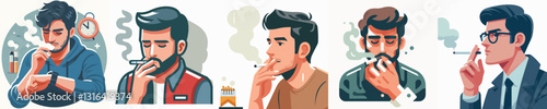 Vector of a person smoking.