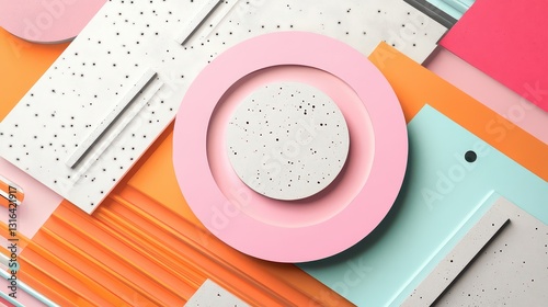 Tech-inspired business design with geometric pastel patterns, gentle textures, and linear details.