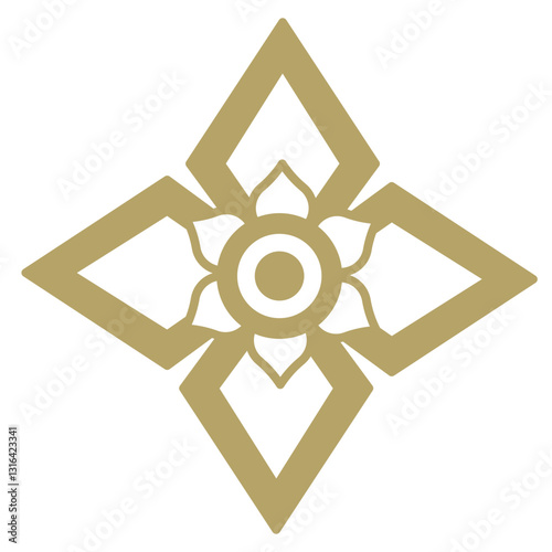 Thai golden flower pattern