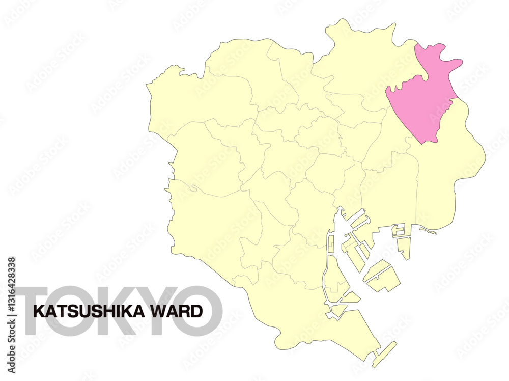Fototapeta premium 東京都葛飾区の位置地図_02
