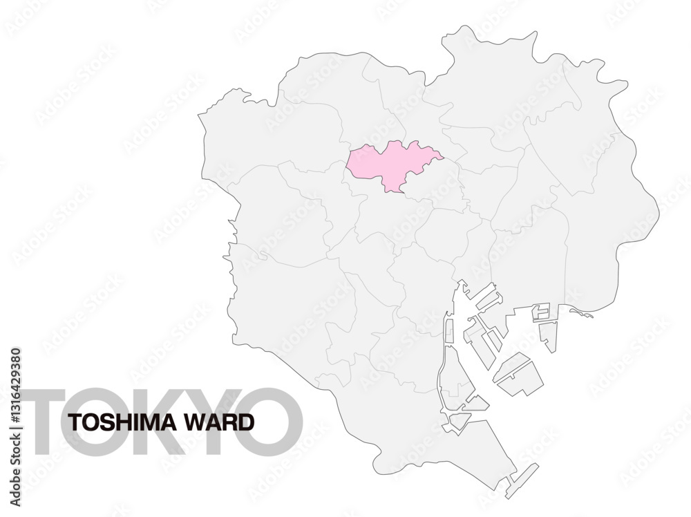 Obraz premium 東京都豊島区の位置地図_01