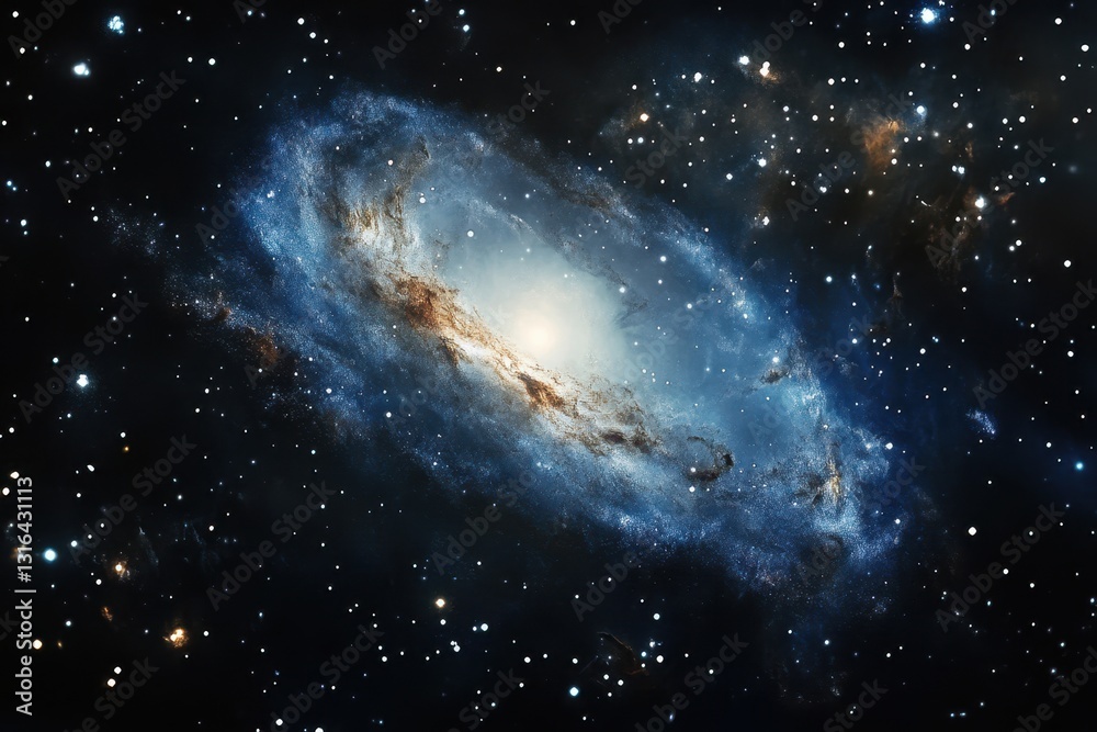 Fototapeta premium Exploring the beauty of a distant galaxy in the vast night sky