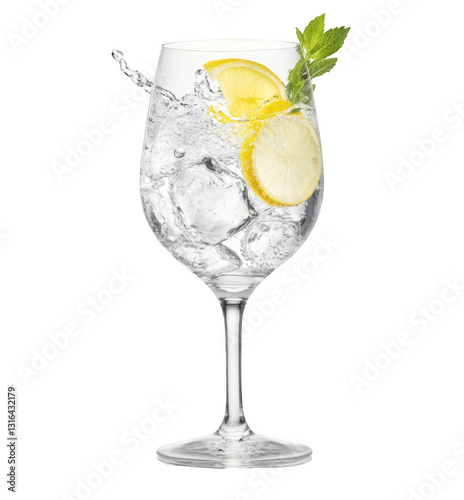 Refreshing Gin & Tonic Cocktail in Wine Glass