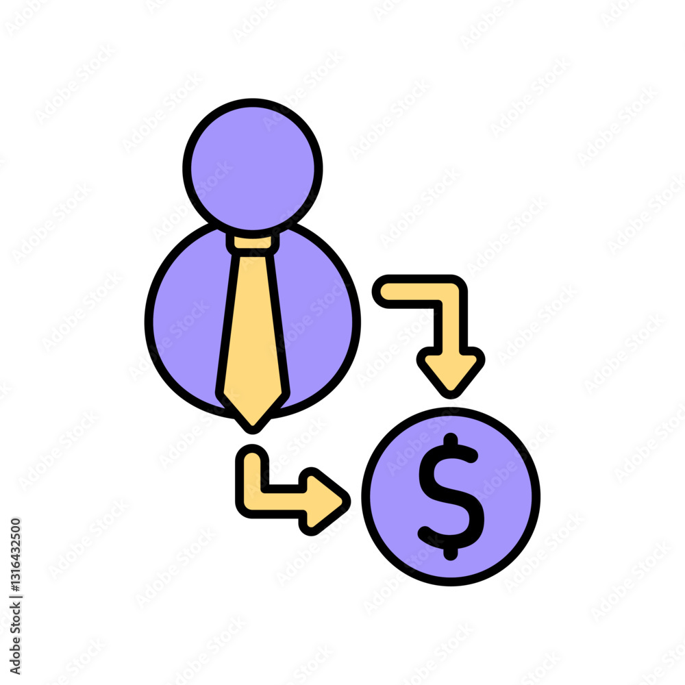 Icon a investor, isolated against a clean background. Icon a investor, isolated against a clean background.
