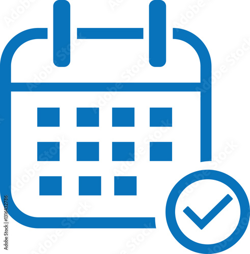 Business appointment calendar with time clock line art vector icon