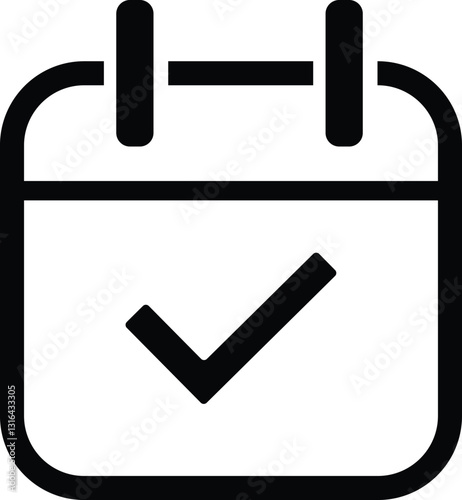 Business appointment calendar with time clock line art vector icon