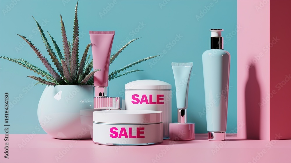 A set of cosmetic products with