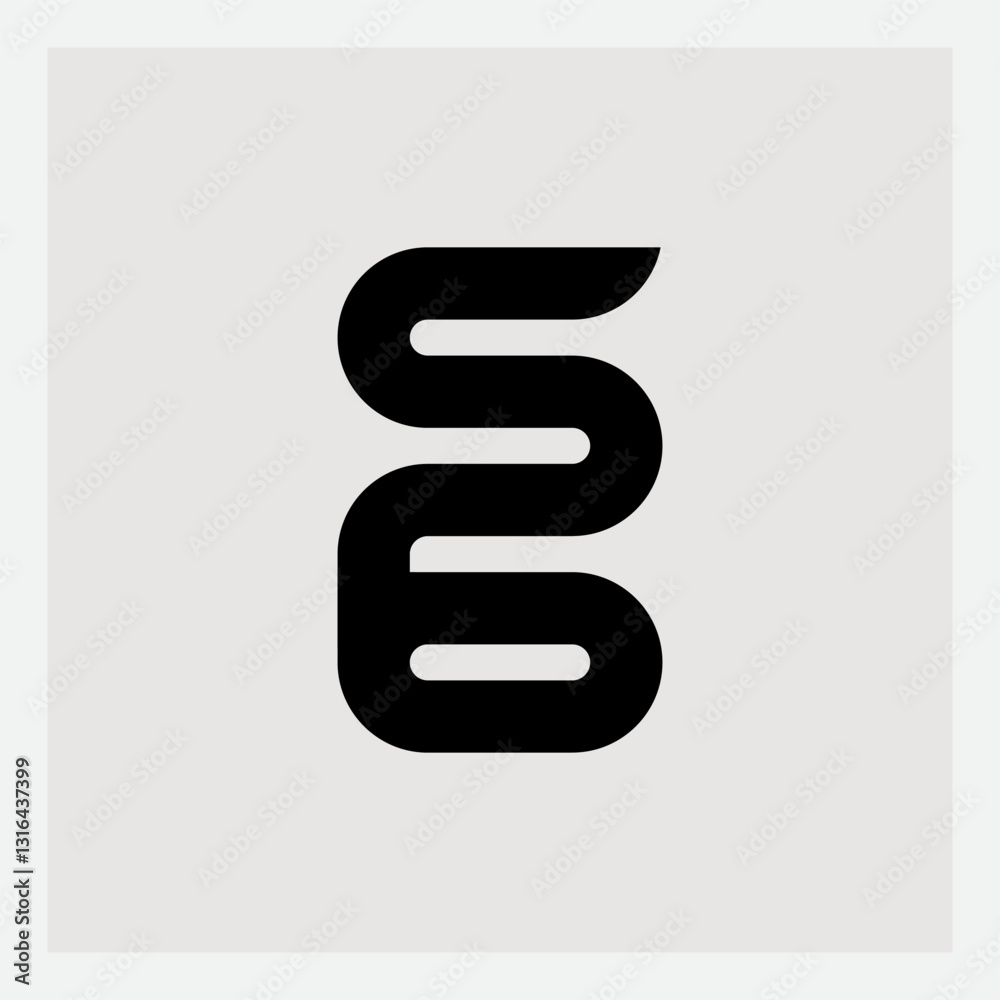 Fluid Fusion: Minimalist Logo Design Blending Letter S and Number 6 in Sleek Black and White Aesthetic. Bridging Letterform and Numerical Elegance. Fluid Fusion: Minimalist Logo Design Blending Letter S and Number 6 in Sleek Black and White Aesthetic. Bridging Letterform and Numerical Elegance.
