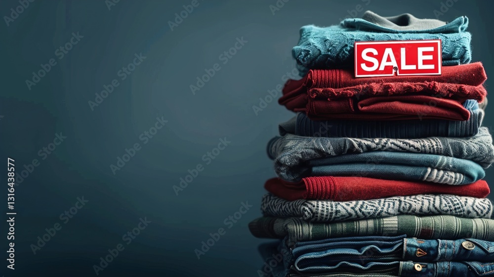A stack of neatly folded clothes with