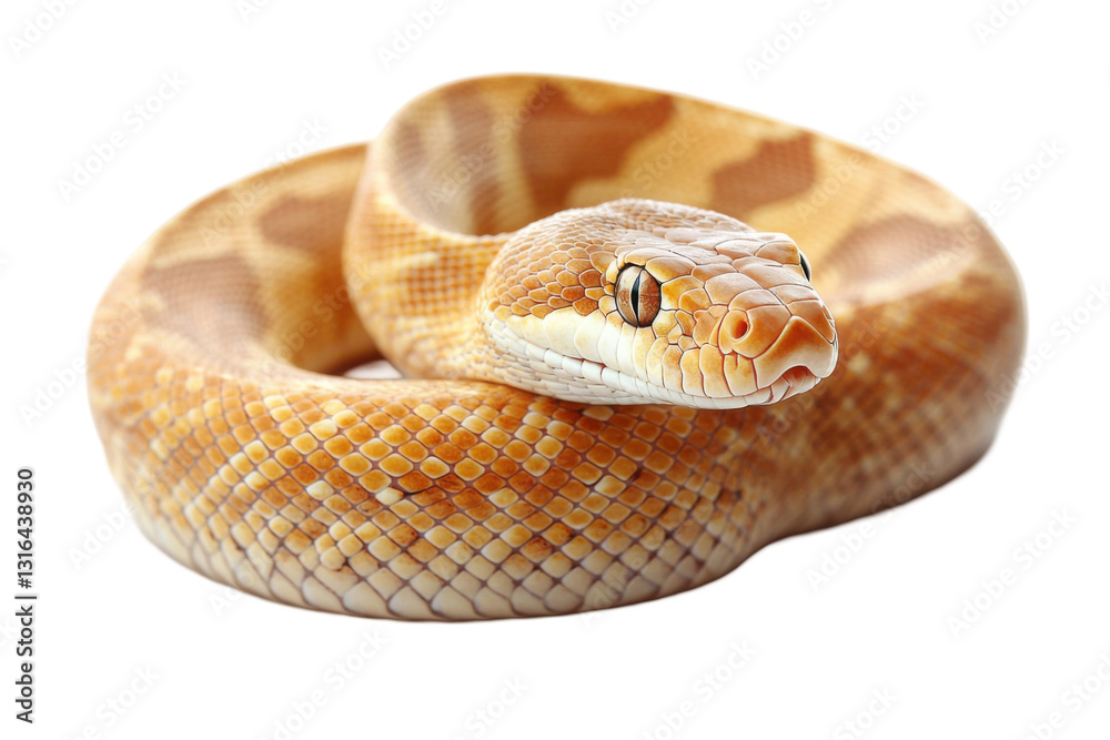 Fototapeta premium Coiled snake on isolated animal photography close-up