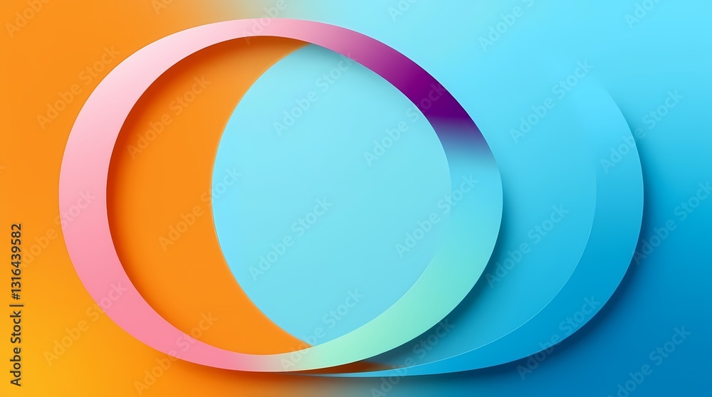 Obraz premium Abstract Rings of Color: A vibrant composition of overlapping rings in a gradient of colors, exuding a modern and dynamic aesthetic.