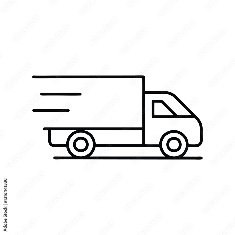 delivery truck vector outline delivery truck vector outline
