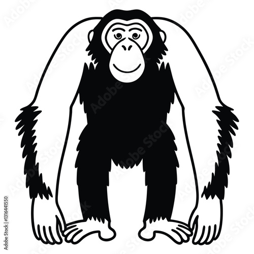 A vector silhouette image of a orangutan (36).eps