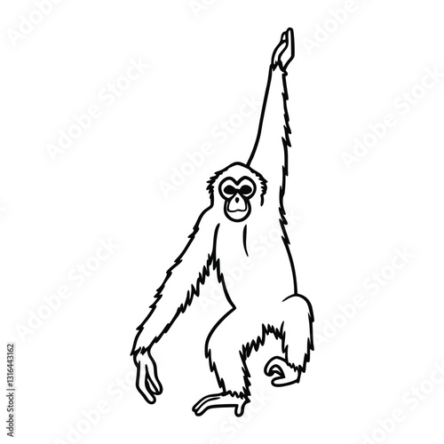 A vector silhouette image of a orangutan (44).eps