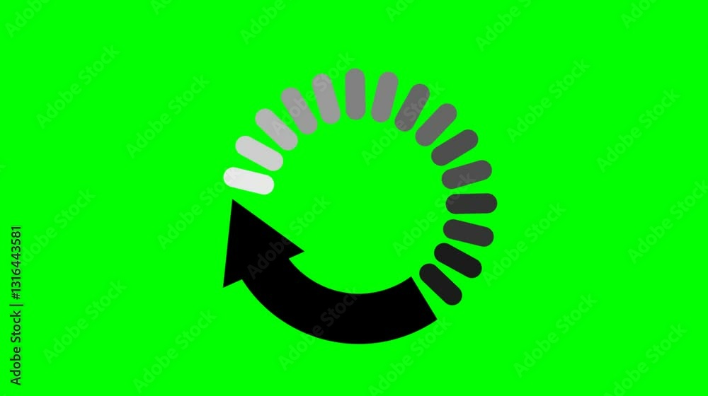 animated video loading loop on green screen background
