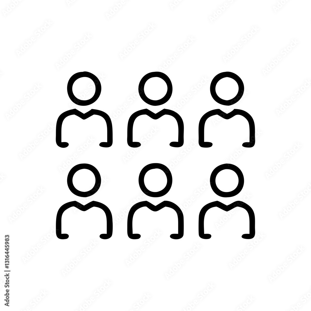 Collection of stick figures representing various roles in teamwork. Collection of stick figures representing various roles in teamwork.