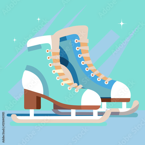 Playful ice skating illustration capturing the joy of winter sports.