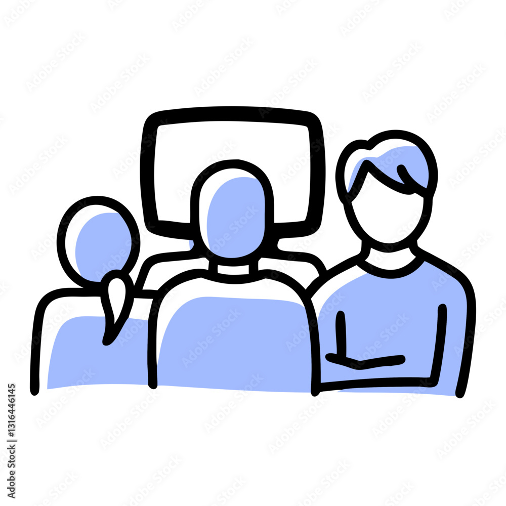 Fototapeta premium Cheerful illustration of people sitting together, showcasing community and connection.