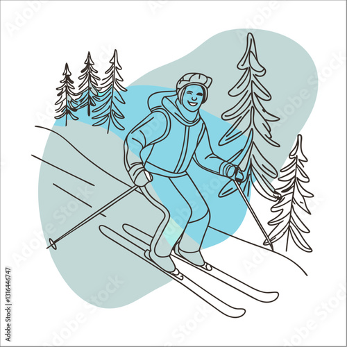 A hiker making his way through a snowy forest trail, embodying the spirit of adventure.