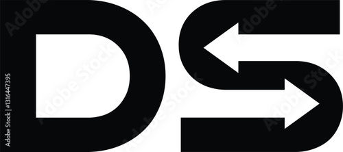 letter s two arrow recycle or exchange logo with vector file.