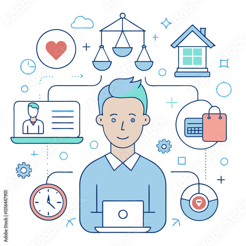 A modern professional managing tasks using technology, highlighting the importance of organization in daily life.