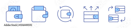expenses, exchange, wallet, transaction. Wallet Icon vector illustration. Line Duotone style. Editable stroke