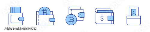 pocket, wallet. Wallet Icon vector illustration. Line Duotone style. Editable stroke