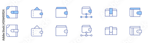 Wallet icon set in two styles, Duotone and Thin Line style. Editable stroke. ecommerce, wallet