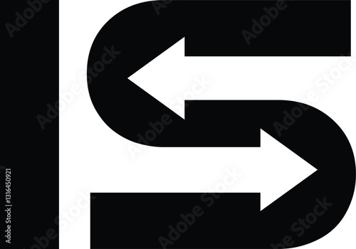 letter s two arrow recycle or exchange logo with vector file.