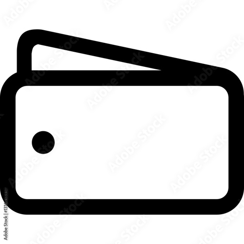 A Simple Black And White Illustration Of A Closed Wallet, Symbolizing Financial Security And Savings, With A Bold Outline And Clean Design